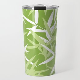Green Bamboo Leaves Unique Pattern Travel Mug