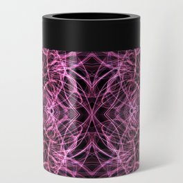 Liquid Light Series 73 ~ Red Abstract Fractal Pattern Can Cooler