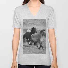 Horses V Neck T Shirt
