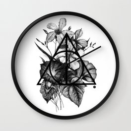 black flowers Wall Clock