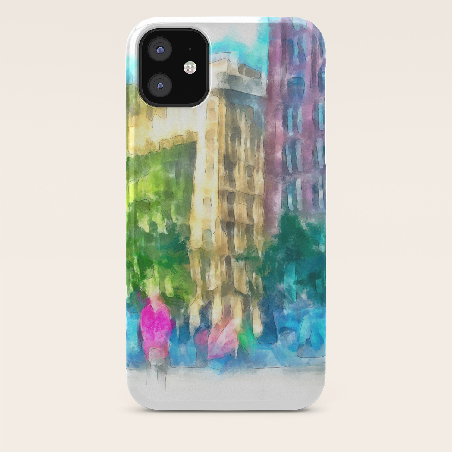 Urban Collection Abstract City Lifestyle Vintage Watercolor
