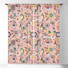 BOHO Chintz (Coral Pink) Blackout Curtain