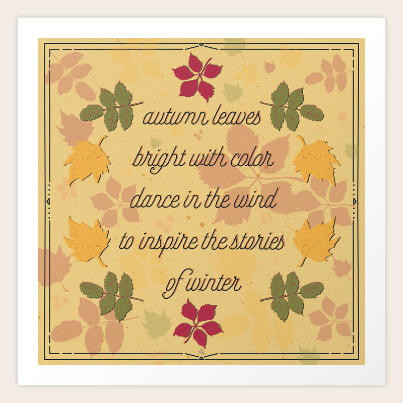 Autumn Leaves Of Color Poem Seasons Change Art Print By Sheri42 Society6
