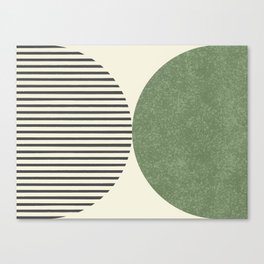 Semicircle Stripes - Green Canvas Print