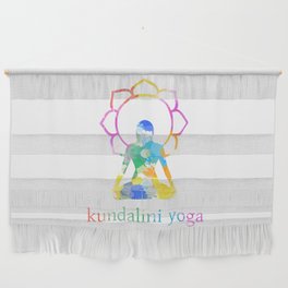 Kundalini Yoga and meditation watercolor quotes in rainbow colors Wall Hanging