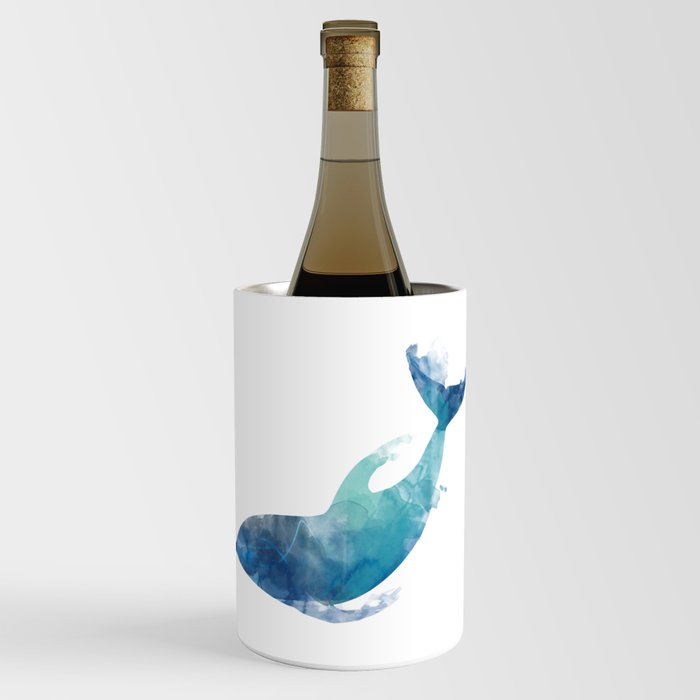 Watercolor playing Dolphin Wine Chiller