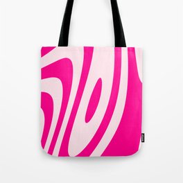 Hot Pink Groovy Zebra Liquid Stripes Design Tote Bag
