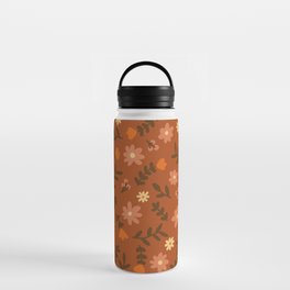Flower Pattern (burnt orange) Water Bottle
