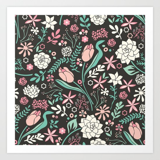 Tulip flowerbed Art Print