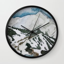 Snowmass Ski Area Watercolor Wall Clock