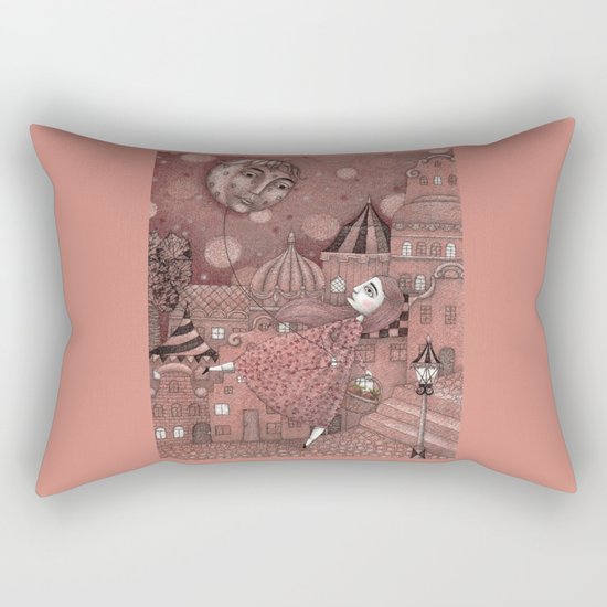 Strawberry Moon in June Rectangular Pillow