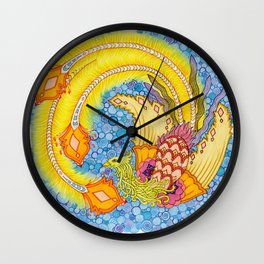 Phoenix Wall Clock | Illustration, Animal, Painting 