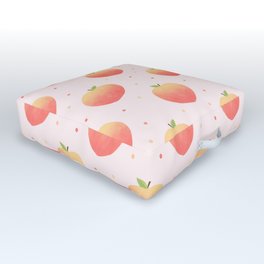 Peach Peaches Pastel Pink Pattern Outdoor Floor Cushion