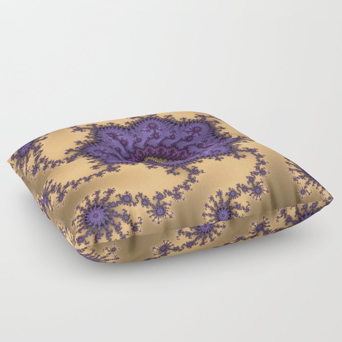 Elegant Purple Mandelbrot Fractal Print Floor Pillow