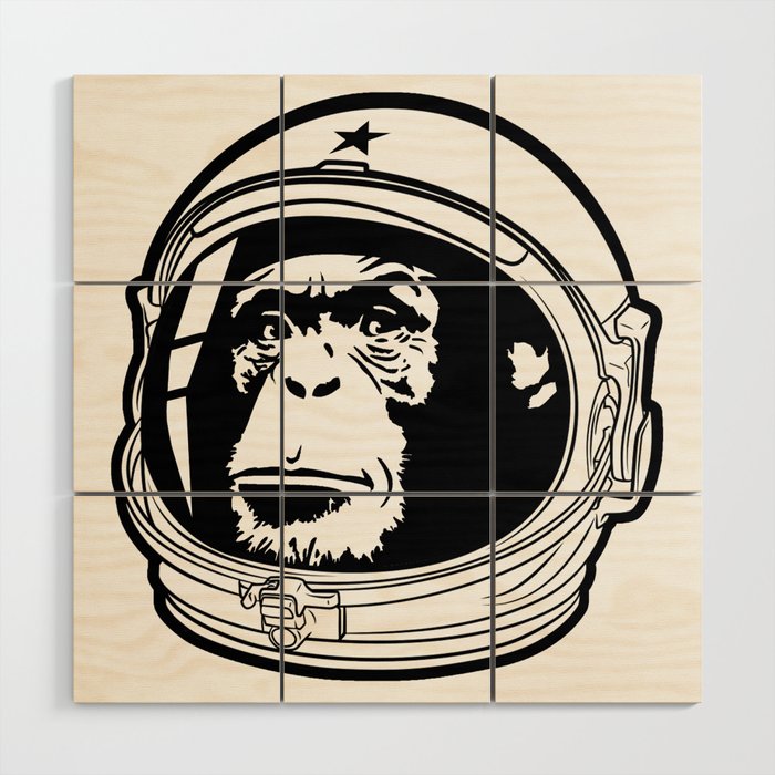 Ape Astronaut Wood Wall Art