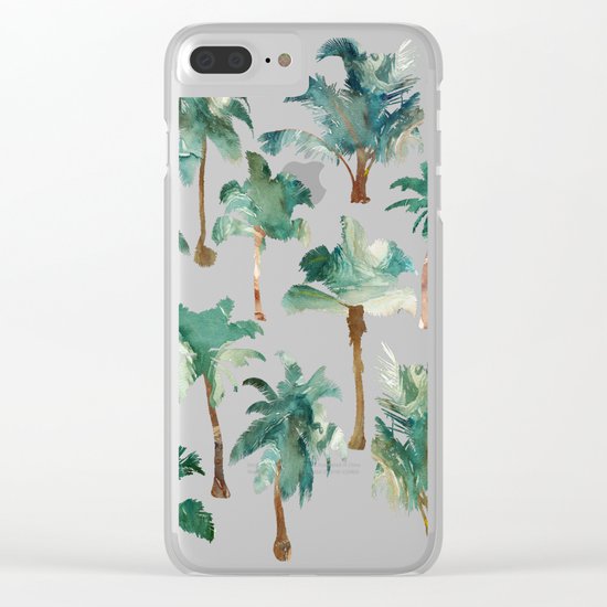 Palm Trees Pattern Clear iPhone Case