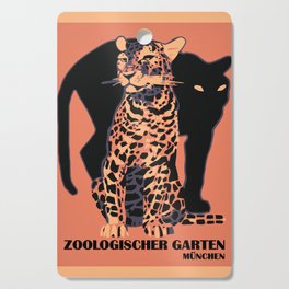 Retro vintage Munich Zoo big cats Cutting Board