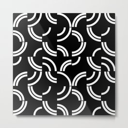 White curves on black background Metal Print