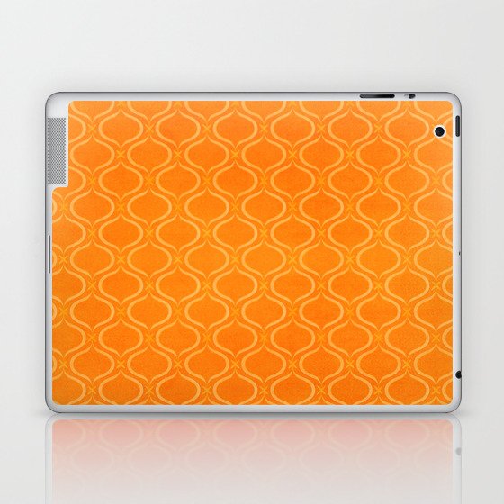Retro Tangerine Orange Print Laptop & iPad Skin
