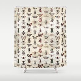 Antique Insects Shower Curtain