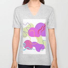 Squiggles and smudge abstract art  V Neck T Shirt
