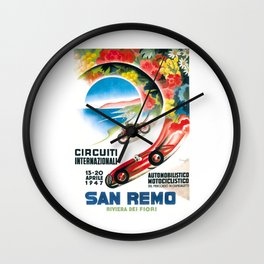 1947 ITALY San Remo Grand Prix Race Poster Wall Clock