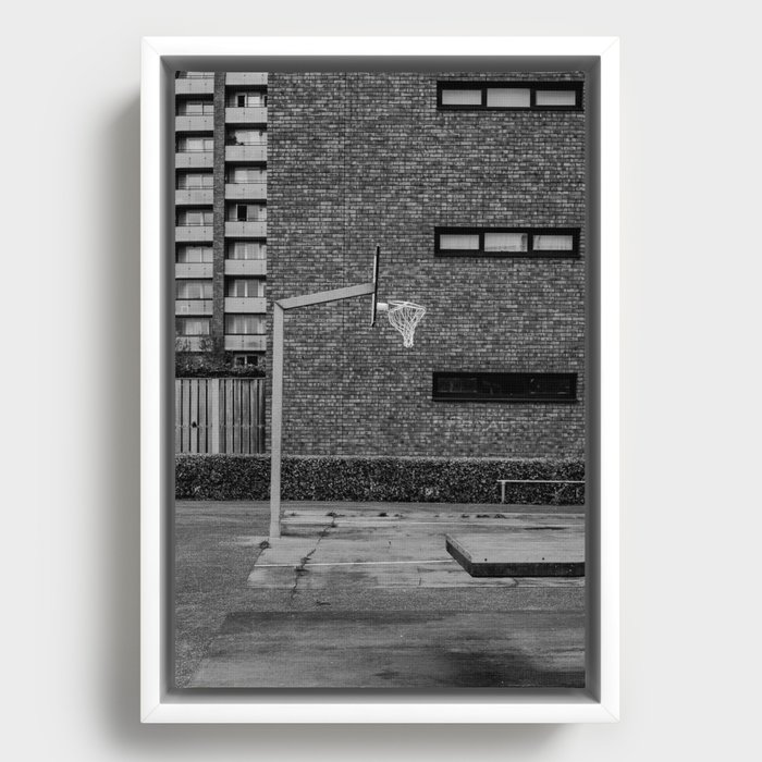 Baskets in the place - Amersfoort The Netherlands photo | Black and White Monochrome Noir Basketball Sports Photography Art Print Framed Canvas