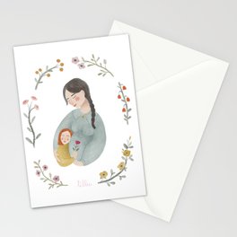 Mother and daughter Stationery Cards
