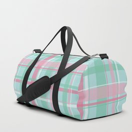 Pastel Holiday Plaid Duffle Bag