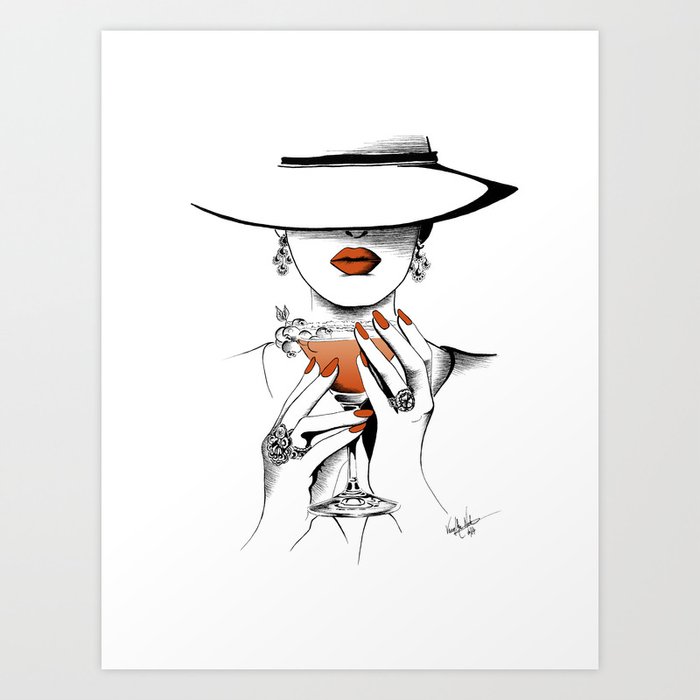 Lady In The Hat Art Print