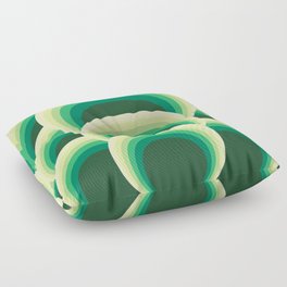 Green Abstract Circles Floor Pillow