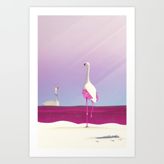 Flamingo Fatale Art Print