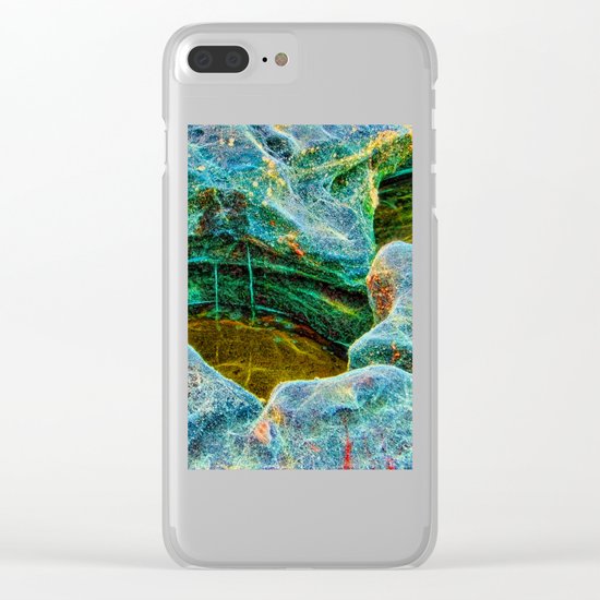 Abstract rocks with barnacles and rock pool Clear iPhone Case