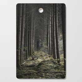 Tree alley Ardennes | Belgium forest nature photography | Evergreen conifer woodland Cutting Board