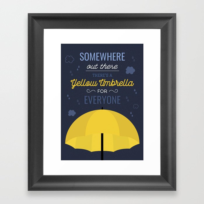 There is a yellow umbrella for everyone Framed Art Print
