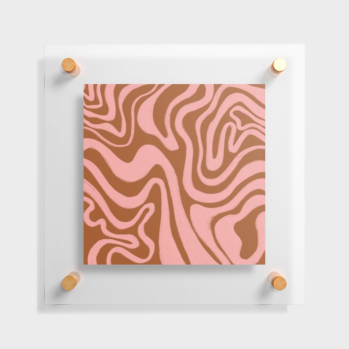 70s Retro Liquid Swirl in Burnt Orange + Pink Floating Acrylic Print