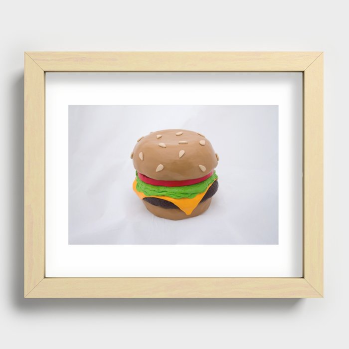 Burger Ceramic Sculpture Recessed Framed Print