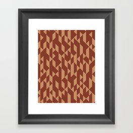 Abstract Geometric Pattern Terracotta Framed Art Print