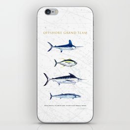 White Marlin, Yellowfin Tuna, Blue Marlin, Wahoo; Mid-Atlantic Offshore Grand Slam iPhone Skin