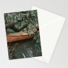 Boat in Pond Stationery Card