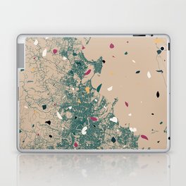 Brisbane - Australia Map - Cloudy Terrazo Illustration Laptop Skin