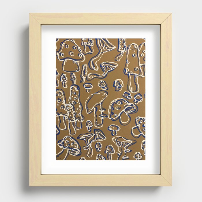 mushroom ghosts Recessed Framed Print