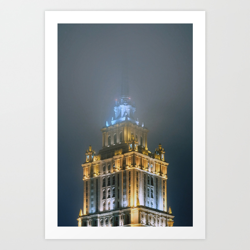 Skyscraper In The Clouds Art Print