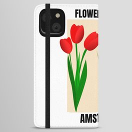 Retro Tulip Flower Market Amsterdam iPhone Wallet Case