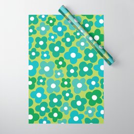 Lime Flower Power Wrapping Paper