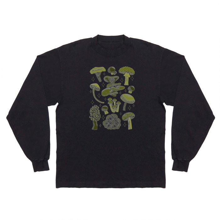 Texas Mushrooms – Olive Green Long Sleeve T Shirt
