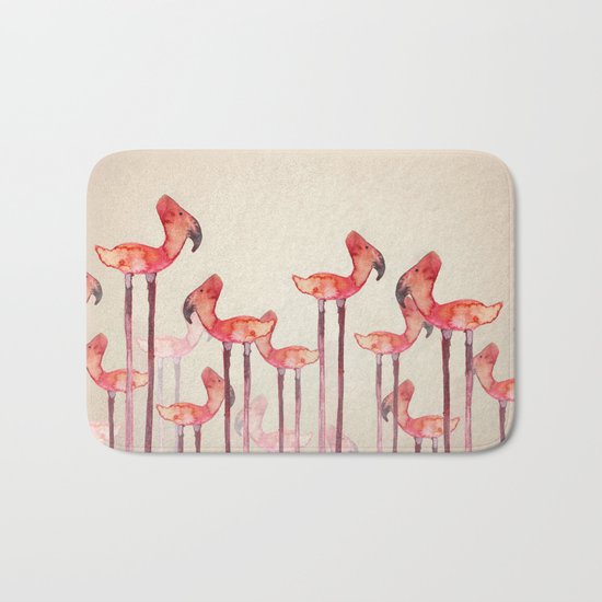 Transmogrified Flamingo Colony Bath Mat