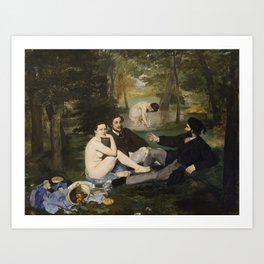 Edouard Manet, Luncheon on the Grass, 1863 Art Print | Luncheon, Artwork, Oilpainting, Grass, Manet, Reproduction, Picnic, Famous, 1863, Painting 