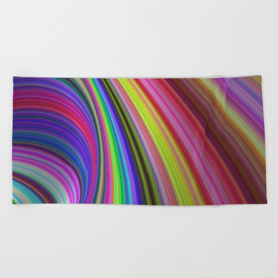 Rainbow vortex Beach Towel