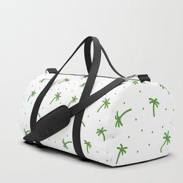 Green Doodle Palm Tree Pattern Duffle Bag